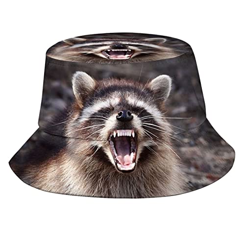 Gorro Bucket con diseño de mapache para adultos miniatura 1