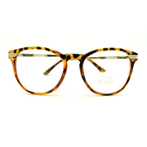 Round Clear Lens Glasses Womens Chic Keyhole Frame Eyeglasses