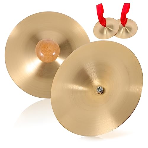 HEMOTON 2 Pairs Boys and Girls Finger Cymbals Hand Cymbals for Dancer Party Musical Instruments