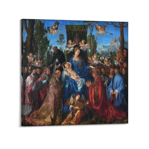 Tableau Albrecht Durer Feast of Rose Garlands impression sur toile moderne 50x50 cm