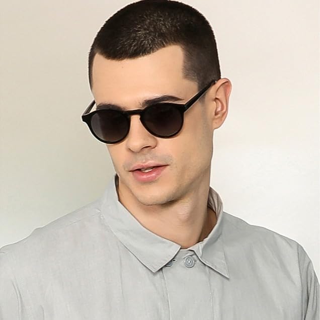 Image of John Jacobs | Polarized & UV Protection Sunglasses For Men & Women | Full Rim Round Small (Size-50) JJ S12432-C1