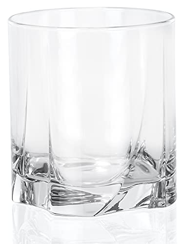 Image of Red Co. Set of 4 Clear Swivel Glass 12 Fl Oz Double Old Fashioned Drinking Tumblers