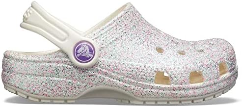 Crocs Unisex-Child Classic Glitter Clogs | Sparkly Shoes for Kids, Oyster Glitter, 2 Little Kid | Image 2
