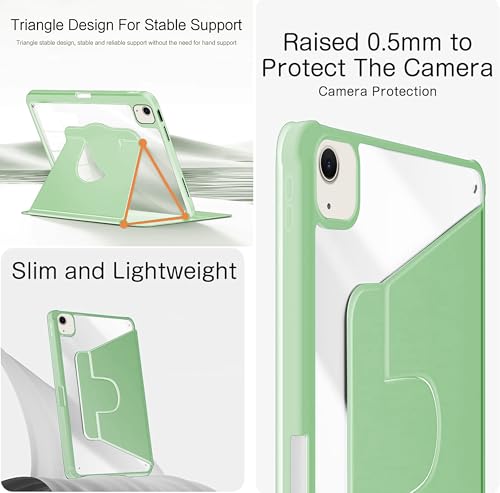 Image of TGK Rotating Case Cover for iPad Air 13 inch M4 /M3 /M2 (2026 /2025 /2024) with Pencil Holder (Mint Green)