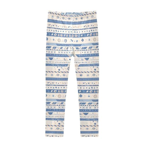 KLL Seamless Ethnic and Tribal Pattern Toddler Girls Legging Casual Full Length Athleisure Pants Sports