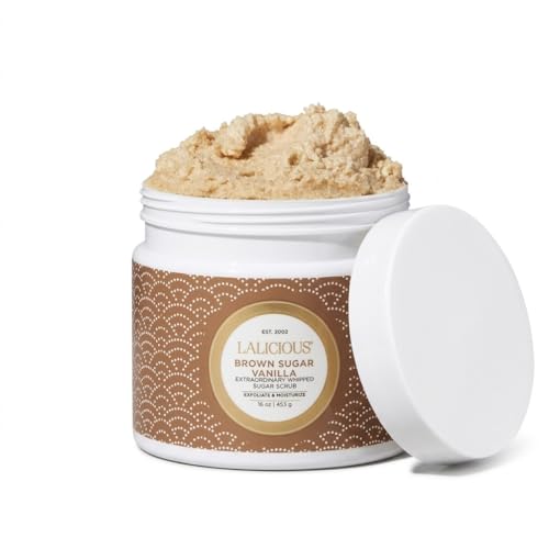 LALICIOUS Brown Sugar Vanilla Exfoliating & Moisturizing Body Scrub | Coconut Oil | Pre-Shave Scrub for Ingrown Hairs & Razor Bumps | Gently Buffs & Smooths Sensitive Skin | No Parabens Large 16oz LALICIOUS Brown Sugar Vanilla Exfoliating & Moisturizing Body Scrub | Coconut Oil | Pre-Shave Scrub for Ingrown Hairs & Razor Bumps | Gently Buffs & Smooths Sensitive Skin | No Parabens Large 16oz