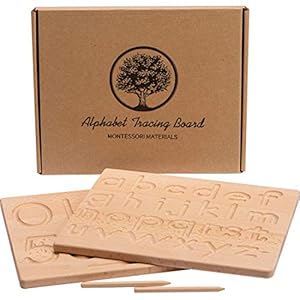 let’s make Alfabet Tracing Board, 2st Dubbelzijdige Houten Letters Tracing Nummers & Patronen, Grote Montessori…