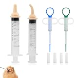 4 Stück Tabletteneingeber katze, Tablettengeber für katzen, wiederverwendbarer Haustier Feeder, multifunktionale Fütterungshilfe für Medikamente Wasser Futter, universal für Katzen Hunde Kleintier