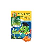 Möller Omega 3 Kapseln für Kinder | Natürliche Omega-3-Fischöl-Tutti-Frutti | Mit DHA und EPA | Leicht zu kauen Glutenfrei, laktosefrei und zuckerfrei 36 Stück