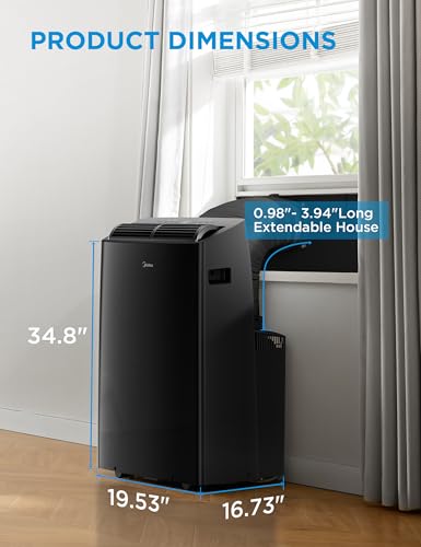 Midea Duo 12,000 BTU (10,000 BTU SACC) High Efficiency Inverter, Ultra Quiet Portable Air Conditioner, Cools up to 450 Sq. Ft., Compatible with Alexa/Google Assistant, Includes Remote - Image 7