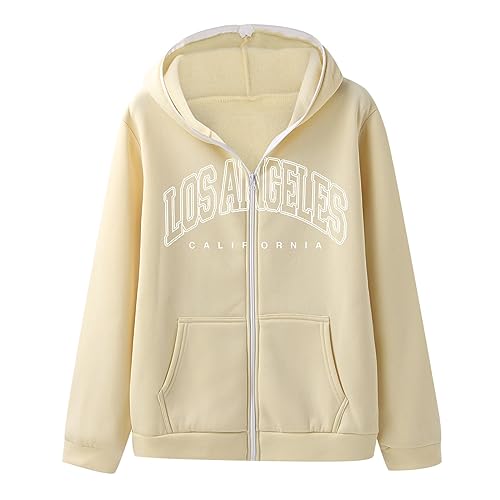 Winter Jacket Mens Mens Y2K Printed Jacket Hip Hop Letter Full Zip Hooded Sweatshirts For Men Fall Streetwear Trendy Hoodies (X2-Beige, S)2