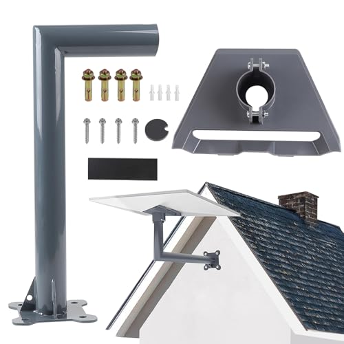 EXLECO Support Mural Starlink Gen 3/Gen 2, Fixation Starlink V3/V2 Réglable à 360°, Adaptateur de Tuyau Starlink Gen 3 Mount D'antenne, Kit de Montagee Compatible avec Starlink V3 Standard Dishy