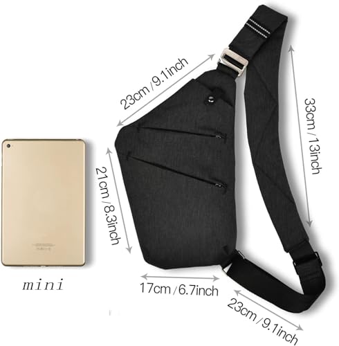 BROADREAM Anti Theft Crossbody Bag for Men Women - Slim Sling Bag Crossbody Shoulder Bag for Travel Hiking Sport Casual3