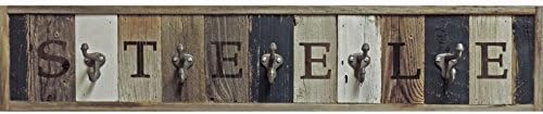 Personalized Wooden Coat Rack with Metal Hooks, Rustic Wall Mounted Entryway Storage, Custom Modern Farmhouse Wall Decor. Reclaimed Barn Wood Your Choice of Lettering Length and Accent Colors.