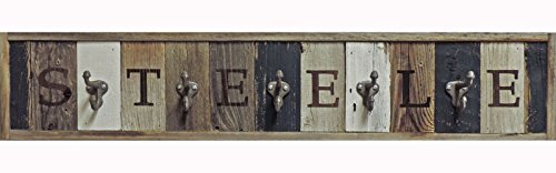 Personalized Wooden Coat Rack With Metal Hooks, Rustic Wall Mounted Entryway Storage, Custom Modern Farmhouse Wall Decor. Reclaimed Barn Wood Your Choice Of Lettering Length And Accent Colors. #TOP1