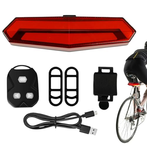 Feu arrière de vélo sans fil à télécommande et clignotants rechargeables pour cycliste