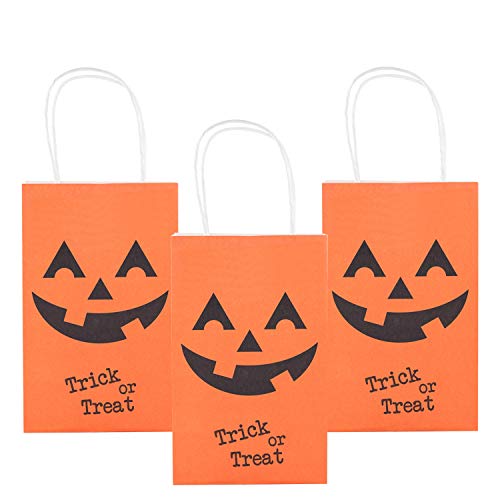 Miss Fantasy Halloween Treat Bags For Kids Jack O Lantern Bags Halloween Bag For Kids Large Pumpkin Bags Trick Or Treat Bags For Halloween Party, Pack Of 12(Orange Pumpkins) #TOP13