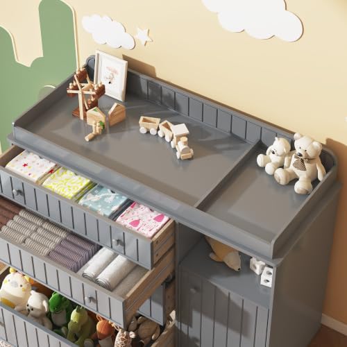 St.Mandyu Grey Changing Table Dresser - 4
