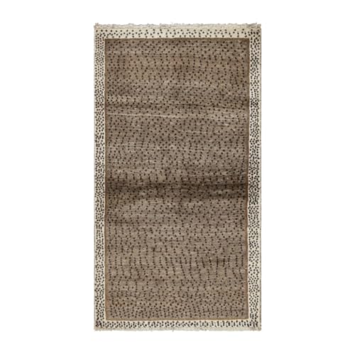 Rug & Kilim Vintage Gabbeh Runner Rug in Beige with Red Dots Pattern