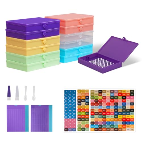 MOSA BEAR 12pcs Large Anti Static Diamond Art Storage Container Trays With Lids