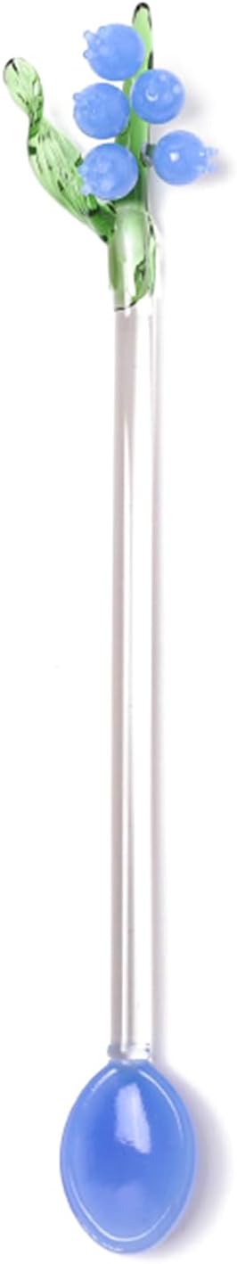 Clear Petites Teaspoon Restaurant Utensil Salt Spoon Bells Orchids Flower Stirring Rod Coffee Mixing Kitchen Coffee Mixing