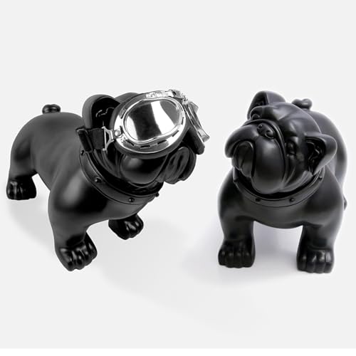 Innovz Realistic French Bulldog Mannequin, Fun Sit Pet Puppy Figurine with Rotatable Head, Fashion Dog Statue Model Ornament, Photography Clothes Display Prop(Black)