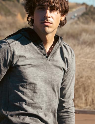 ZIMEGO Men's Long Sleeve Hoodie Garment Dyed Pullover Hood shirt - Lightweight2