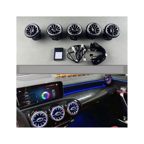 Front Rear Ambient Air Vent with Ambient Light Compatible with Turbine Compatible with Mercedes Benz A/CLA Class W177 2019-2022 Atmosphere Lamp(Front Vent)