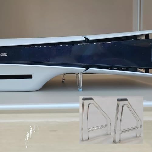 BAAQII 2 Stück Kunststoff Horizontal Montagebügel Kühlfüße, rutschfester PS5-Konsolengriff, rutschfeste Unterlegscheibe, transparente Horizontalständer, Dreieckiger Ständer