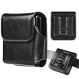 INGIDO Holster for Samsung Galaxy Z Flip 7/6/5, Premium Leather Phone Pouch with Belt Clip Belt Case for Motorola Razr Plus, Moto Razr -Black