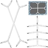 CATOR Sujeta Sabanas Bajeras, 6 Clips Triangulares Ajusta Clips de Ropa de Cama, clips de fijación para edredón, Blanco Soportes para Sábanas para Sábana Bajera Fundas de Colchón Sofá