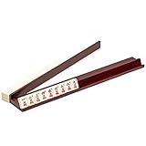 Yellow Mountain Imports Dark Camphor Wooden Mahjong Game Racks with Pushers, 18 Inches - Set of 4 (Includes Magnetically Attached Mahjong Pushers)