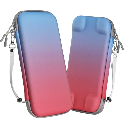 WD&CD Tasche Kompatibel mit Nintendo Switch 2 2025, Portable Protective Hard Shell Tragetasche Hülle mit Speicherplatz für 10 Spiele, und anderes Zubehör - Rot&Blau