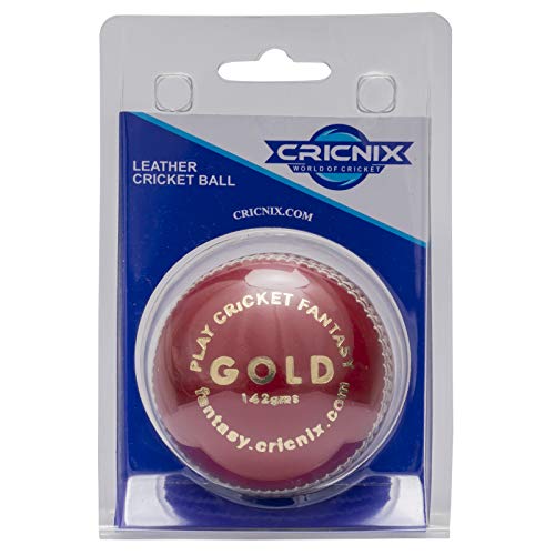 Cricnix Cricket Ball Gold Red Leather 5Oz (3-Pack) For Practice Or Training #TOP5