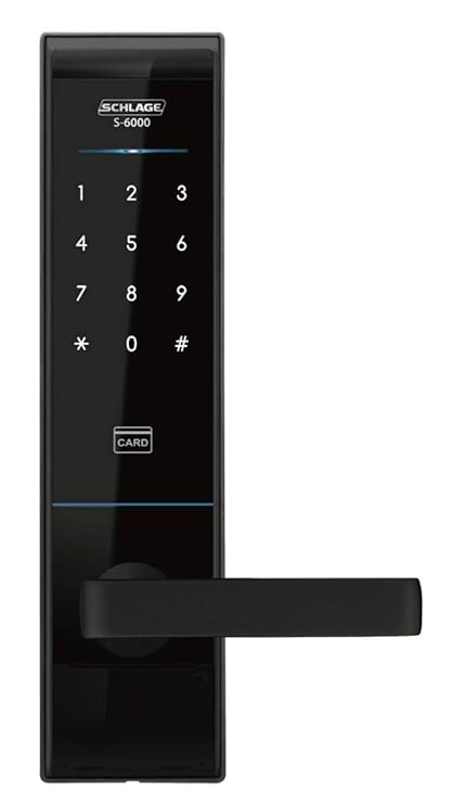Schlage S-6000 Digital Touchpad Door Lock. Works with PIN, FOBS & RFID Cards. Available in Black Finish.