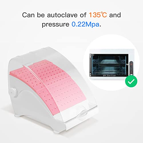 142 Holes Dental Bur Holder Box Burs Block Station Organizer Case, Annhua Bur Blocks For Bur, Plisher, File - Durable And Sturdy - Pink #TOP4