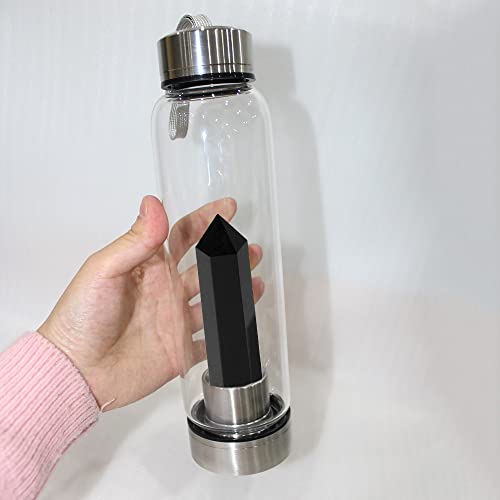 Tyuodna Crystal Water Bottle, Removable Natural Crystal Quartz Glass Water Bottle, Healing Natural Quartz Water Bottle - Image 4