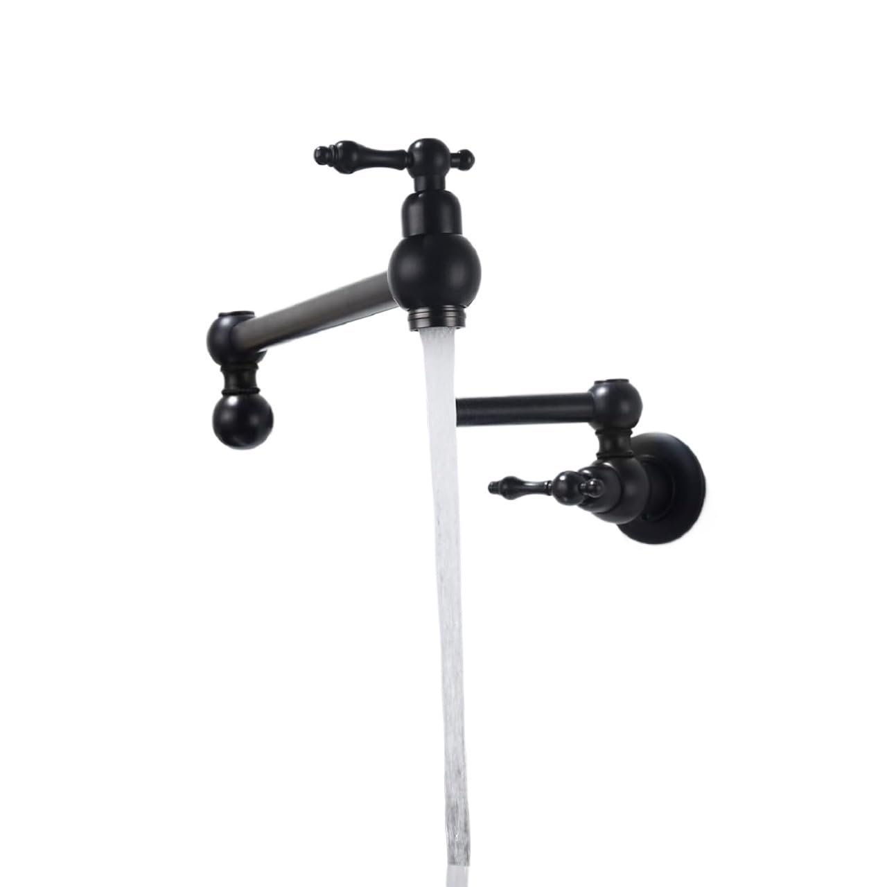 Robinet pliant Pot cuisine grand débit en laiton robuste avec bras orientable double joint