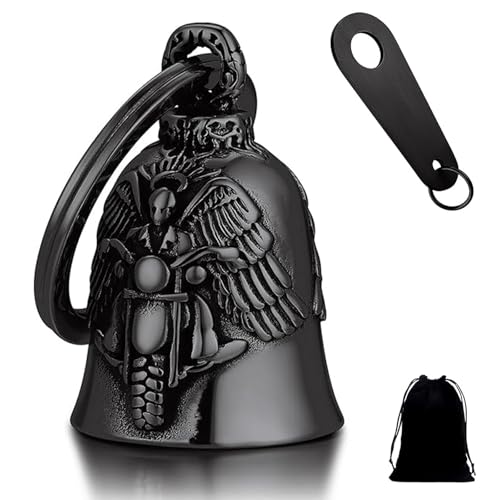 Campana de moto de acero inoxidable pulido llavero amuleto motero