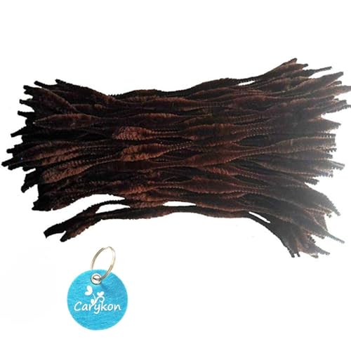 Caryko Fuzzy Bump Chenille Stems Pipe Cleaners, Pack of 100 (Coffee)