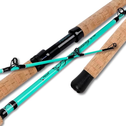 Fiblink Catfish Fishing Rods, 1 Piece/2 Piece Catfishing Pole, Portable Travel Medium Heavy Catfish Cat Casting Rod with Cork Handle(7'6