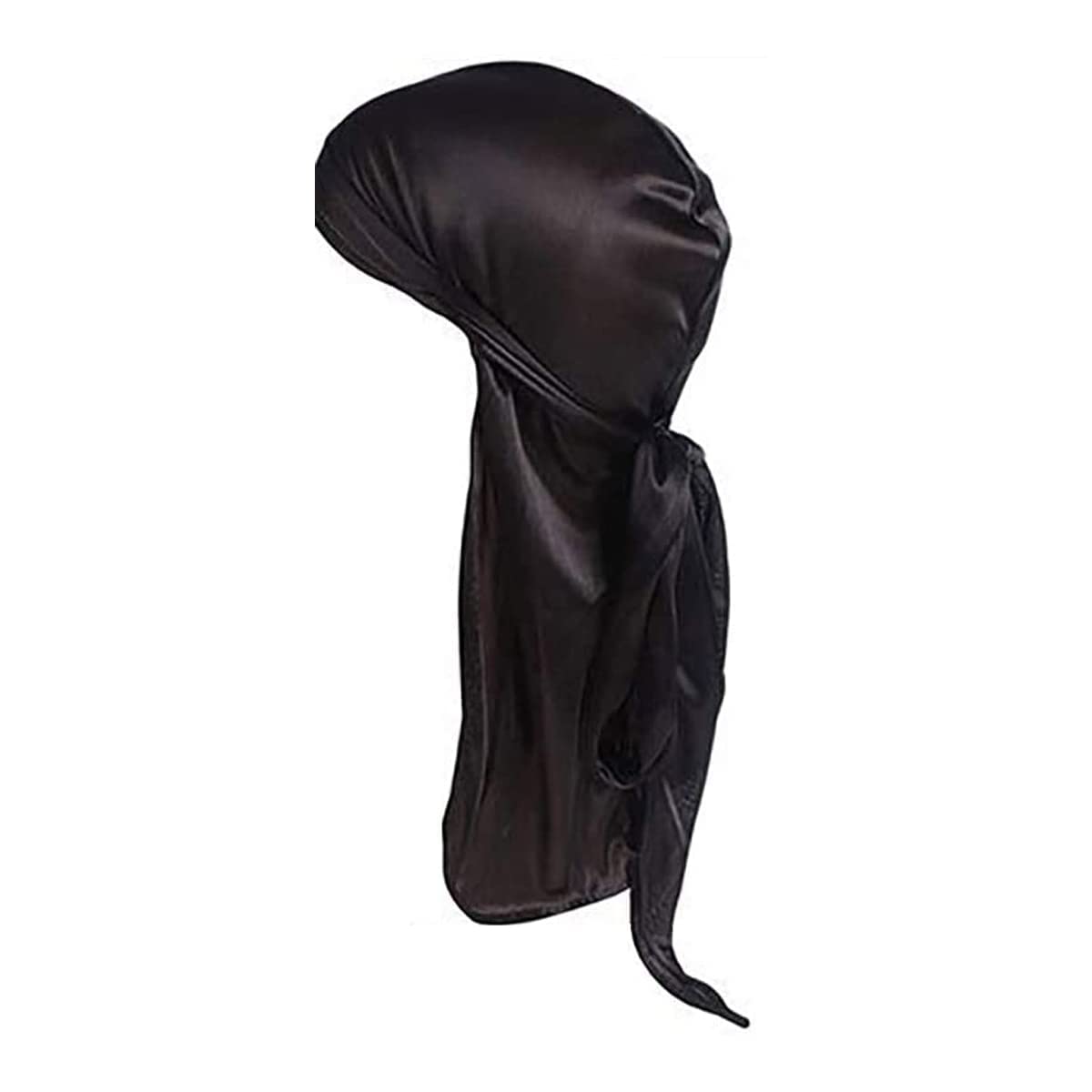 GHEART Silky Durag, Seda Durag para Hombres y Mujeres, Cola Larga Diadema Durag, Headwrap Doo Rags para hombres Ondas, Perfecto para 360 Waves, 1PC(Negro)