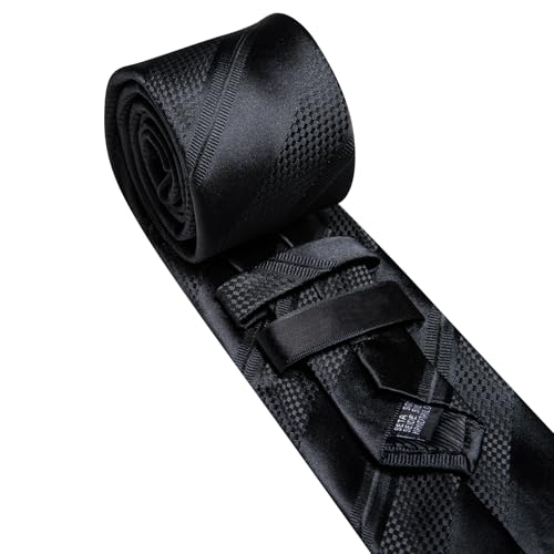 Image of Barry.Wang Mens Tie Set Plaid Check Neckties Formal Business Wedding Luxury Pocket Square Cufflinks