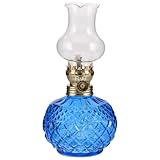 MUCKLILY Lámpara de Aceite Vintage con de Cristal Luz de Noche Cálida Iluminación de Emergencia Retro para Decoración de Hogar Uso Interior Lámpara de Queroseno