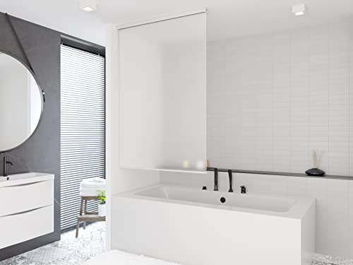 Tropik Home Shower Curtain Roller Blind 120cm wide x 240cm Drop, Semi Transparent, Waterproof