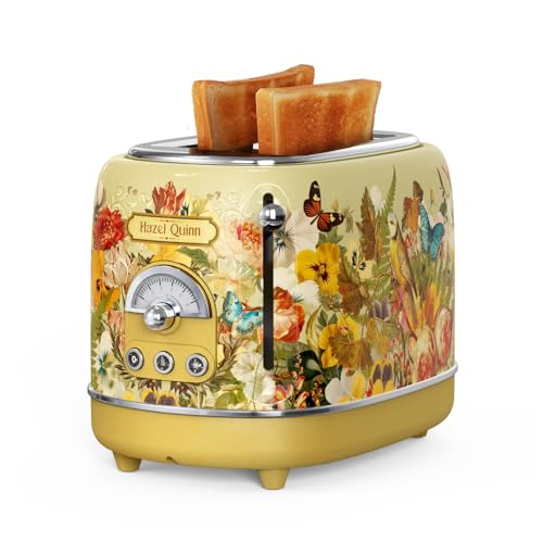 Hazel Quinn X Eduardo Recife Collaboration 2-Slice Retro Toaster, 6 Browning Levels, 3...