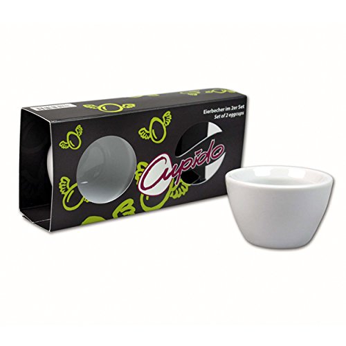 Take2 27005 Cupido Huevera, 2 Unidades, Porcelana, Blanco, 6 x 13 x 3.7 cm