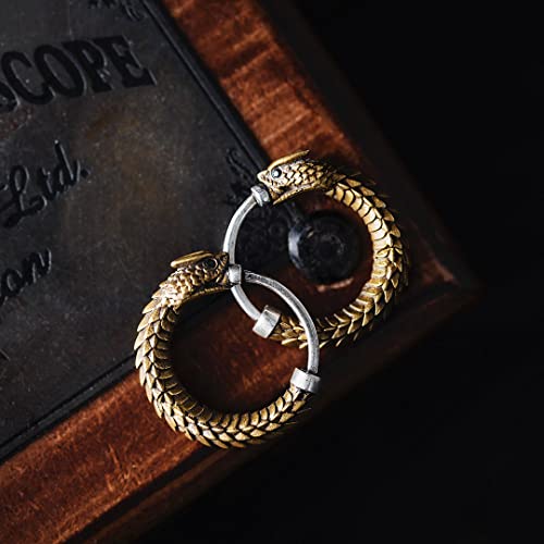 COPPERTIST.WU Ouroboros Earrings Snake Huggie Hoop Earrings 10.7mm Small Hoop Silver Earrings Hypoallergenic Earrings Jewelry Gifts for Men Women4