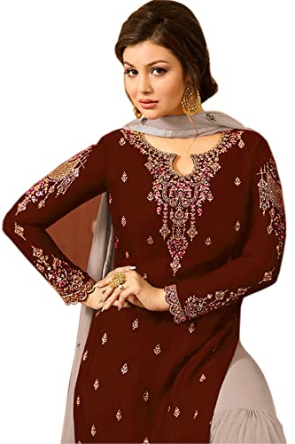 Image of SHAFNUFAB Womens Net Semi Stitched for Ladies use for women for lehenga suit for punjabi And lehenga suit for for wedding