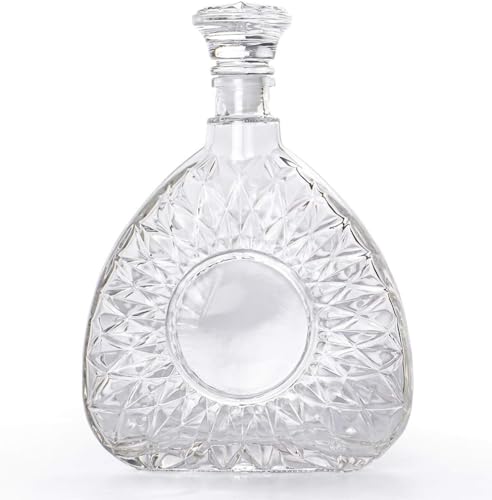 Image of European Style Glass Decanter Storage Container for Liquor, Whisky, Vodka, Scotch, Wine, Rum, Brandy, Champagne, Tequila, Juice (750ML-OVEL Decanter)